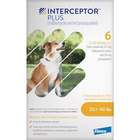 Interceptor© Plus Chew for Dogs (25.1-50.1 lbs.)